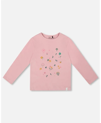 Deux par Big Girls Cotton Long Sleeve T-Shirt Dusty Pink