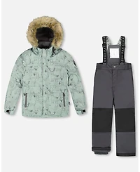 Deux par Boy Two-Piece Discover Snowsuit Dark Gray - Toddler|Child