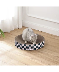 The Licker Store Nelson 20.13" Modern Cardboard Round Bowl Cat Scratcher with Catnip