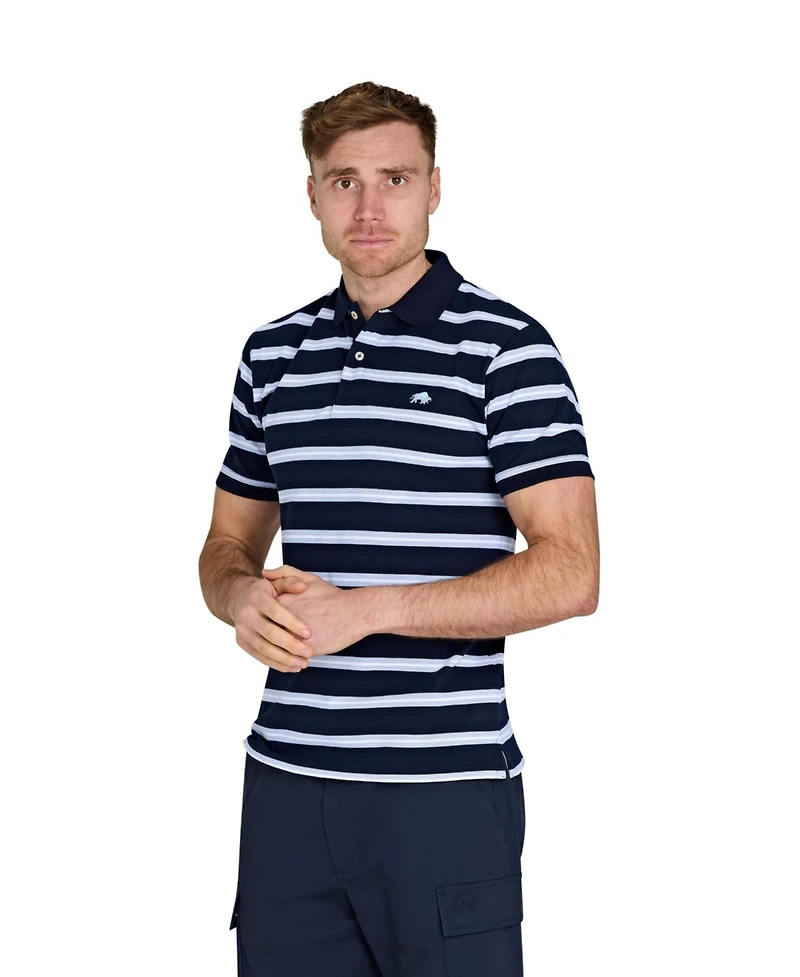 Raging Bull Big & Tall Triple Stripe Birdseye Polo