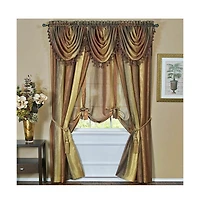 GoodGram Royal Ombre Crushed Semi Sheer Tie Up Single Window Curtain Shade - 50 in. W x 63 L