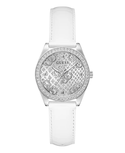 Guess Women's White Silver Tone Analog Watch, 32mm