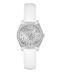 Guess Women's White Silver Tone Analog Watch, 32mm