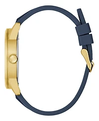 Guess Men's Blue Gold Tone Multi-function Watch, 44mm
