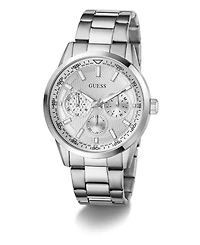Guess Men's Silver Tone Multi-function Watch, 44mm