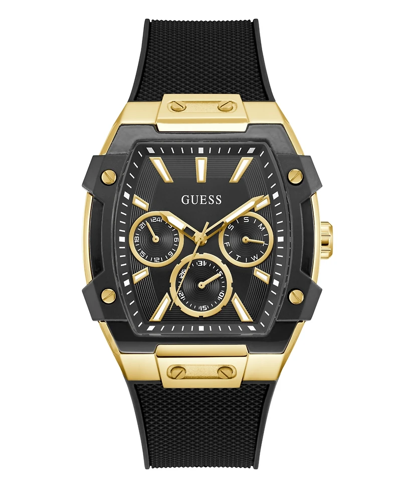Guess Men's Black Gold Tone Multi-function Watch, 44mm