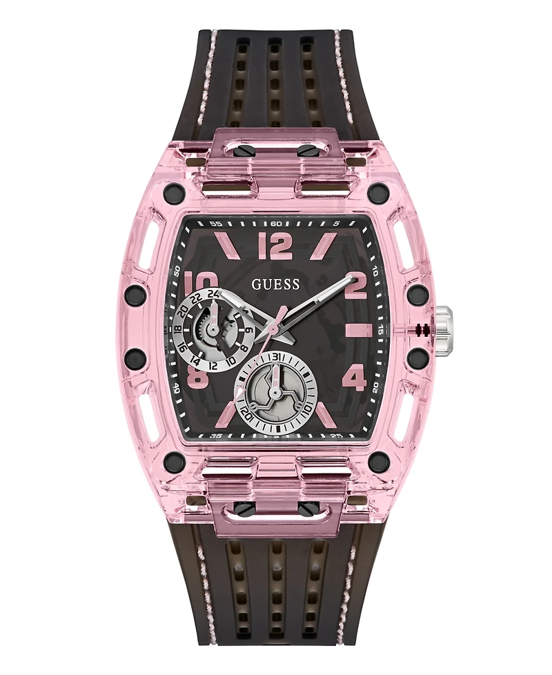 Guess Men's Black Pink Multi-function Watch, 42mm