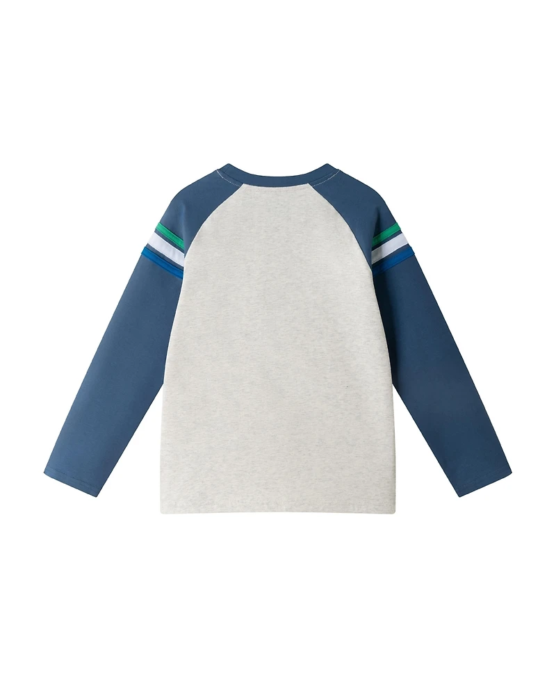 Andy & Evan Toddler Boys Toddler/Child Long Sleeve Raglan Color Blocked Alphabet Tee