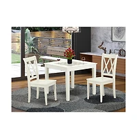 East West Furniture Dining Room Set Linen White