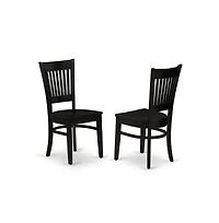 East West Furniture 5-Piece Kitchen Dining Set- 4 Wooden Chair with Wooden Seat and Slatted Chair Back - Drop Leaves Round Dining Table
