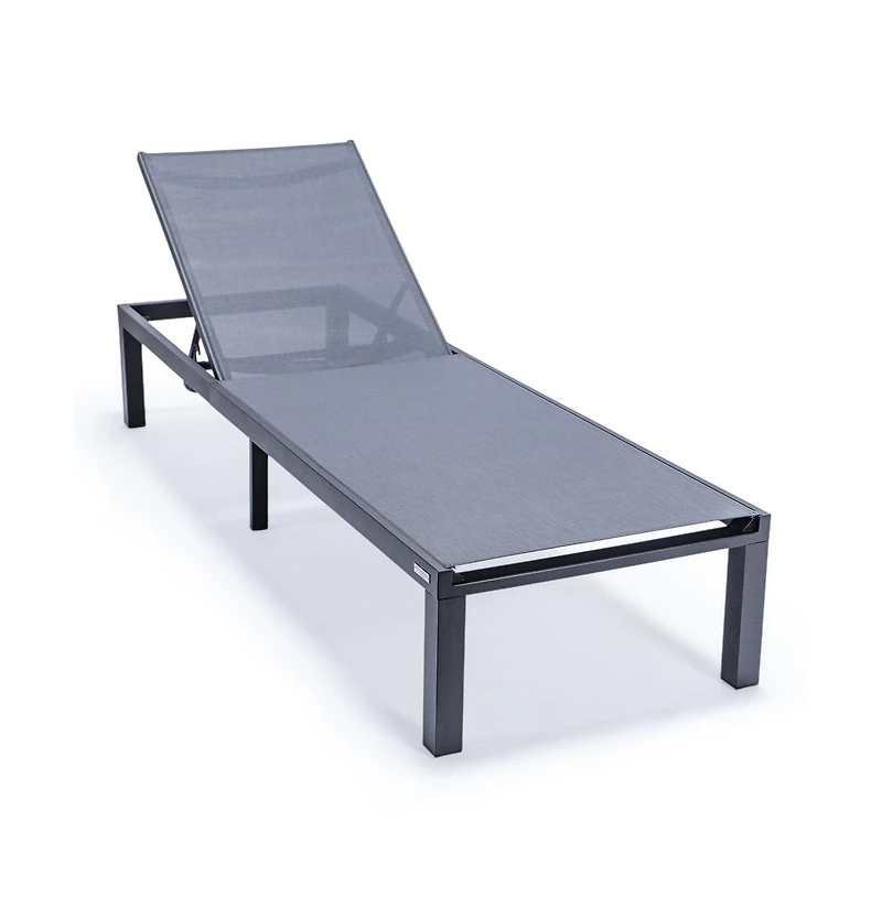LeisureMod Marlin Patio Chaise Lounge Chair With Aluminum Frame
