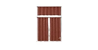 Kate Aurora Complete Textured 3 Piece Caf Kitchen Curtain Tier & Valance Set - 56 in. W x 15 in. L