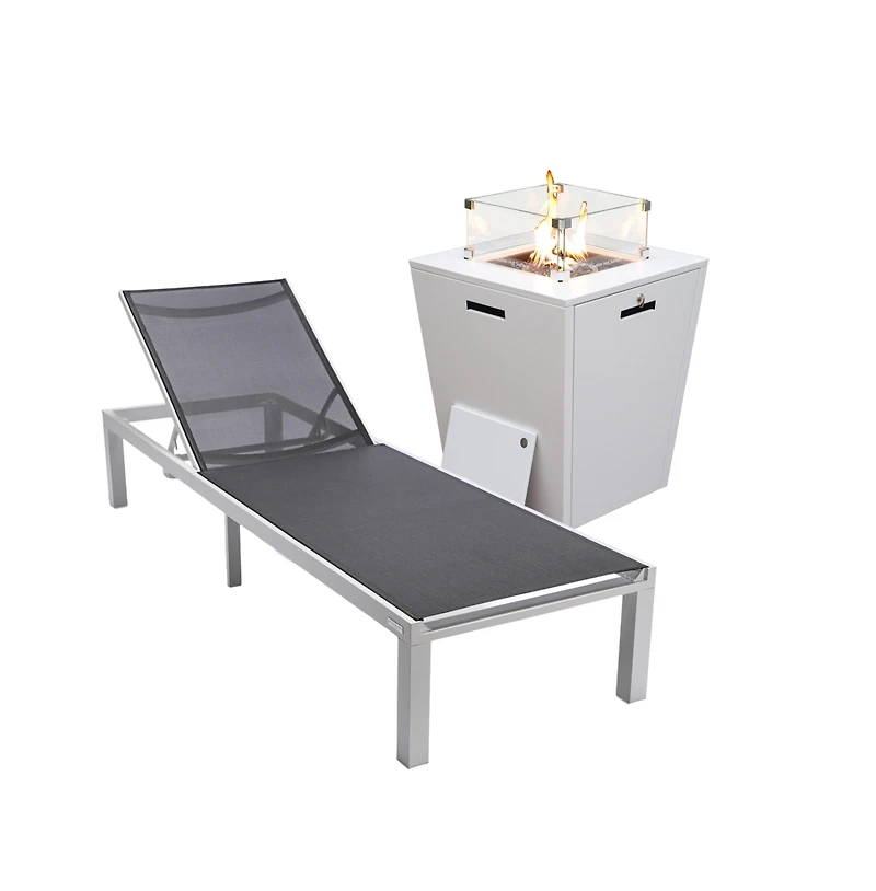 LeisureMod Aluminum Outdoor Patio Chaise Lounge Chair