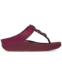 FitFlop Women's Fino Crystal-Jewel Toe-Post Wedge Sandals