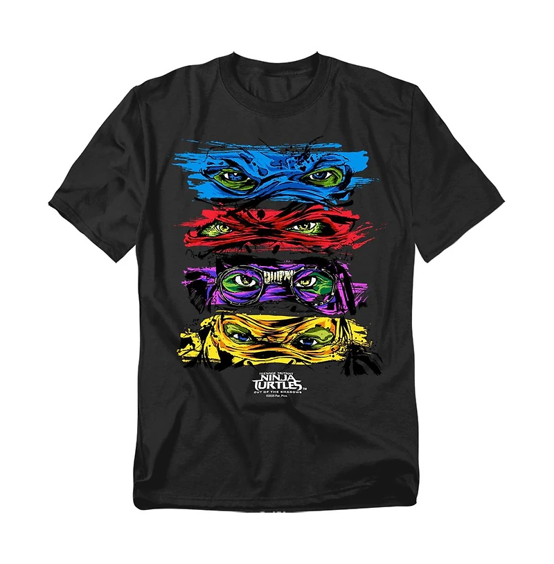 Logovision Men's Teenage Mutant Ninja Turtles Out Of The Shadows Group Stacked Masks T-Shirt
