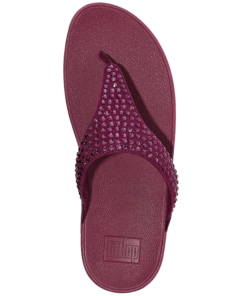 FitFlop Women's Lulu Maxi-Crystal Toe-Post Wedge Sandals