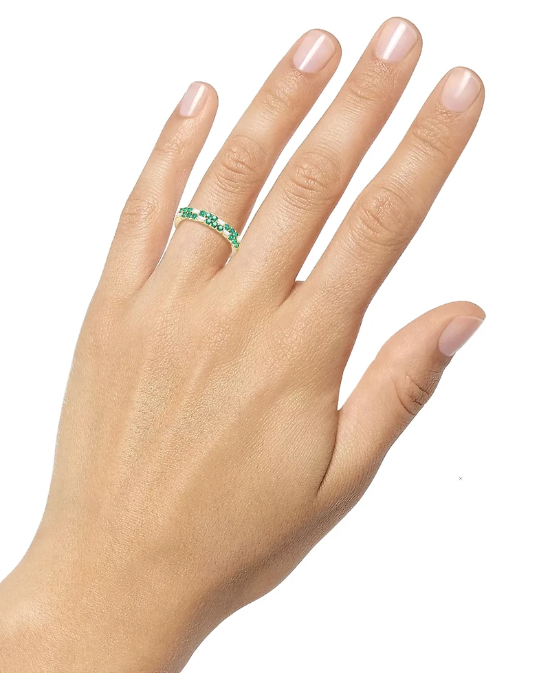 Created Sapphire, White Sapphire & Multi-Gemstone Ring Sterling Silver