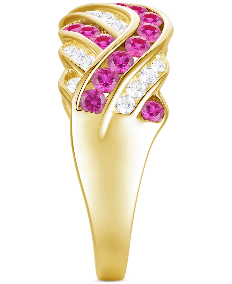 Created Sapphire, White Sapphire & Multi-Gemstone Ring Sterling Silver