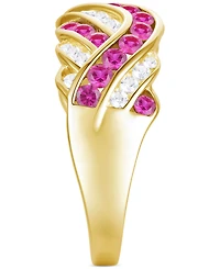 Created Sapphire, White Sapphire & Multi-Gemstone Ring Sterling Silver