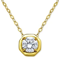 Giani Bernini Cubic Zirconia Solitaire Octagon Pendant Necklace in Sterling Silver, 16" + 2" extender, Macy's Exclusive (Also Available in 18k Gold Pl