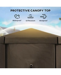 Outsunny 12' x 12' Hexagonal Pop Up Gazebo, Outdoor Canopy Tent