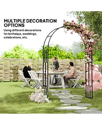 Outsunny 7.3ft Steel Garden Arch Trellis, Garden Arbor for Climbing Plants