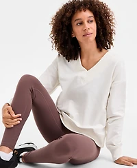 Id Ideology Women's Fleece V-Neck Sweatshirt, Created for Macy's