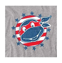 Logovision Men's Teenage Mutant Ninja Turtles 4th Of July Headshot T-Shirt