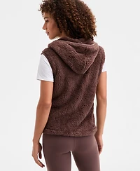 Id Ideology Women's Relaxed Hooded Sherpa Vest, Macy's Exclusive