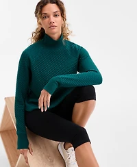 Id Ideology Women's Relaxed Quilted Mock-Neck Sweater, Macy's Exclusive