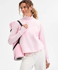Id Ideology Women's Relaxed Quilted Mock-Neck Sweater, Macy's Exclusive