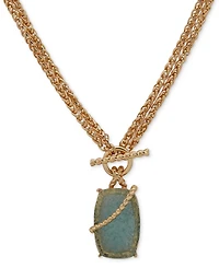 Anne Klein Gold-Tone Stone Toggle Convertible 18" Pendant Necklace