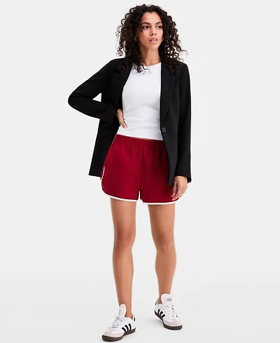 Bar Iii Women's High-Rise Side-Stripe Track Shorts, Macy's Exclusive