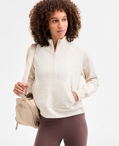 Id Ideology Women's Neppy Fleece Quarter-Zip Sweatshirt, Macy's Exclusive