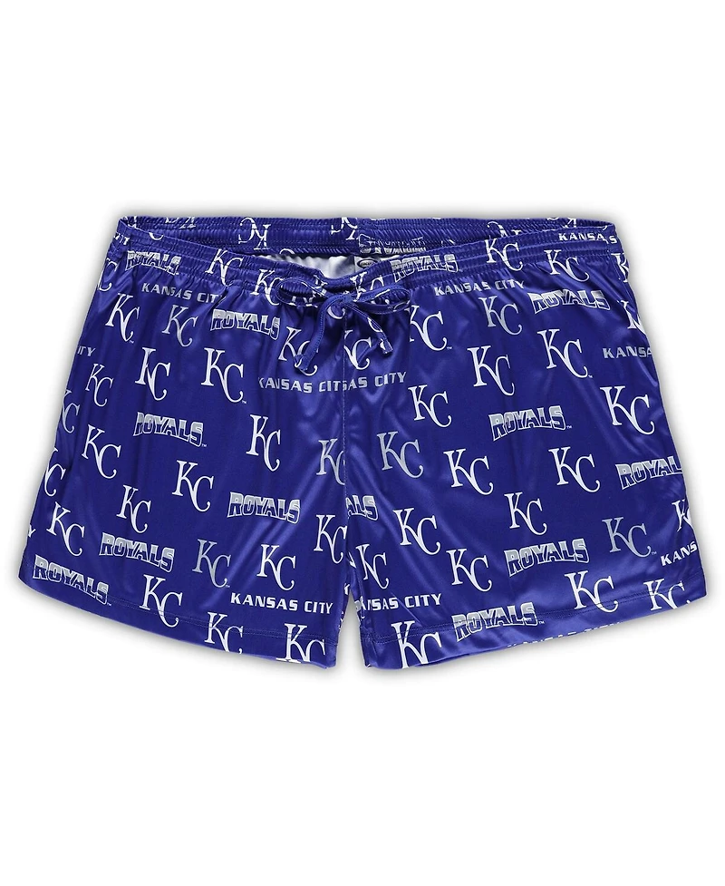 Concepts Sport Women's 2-Piece White/Royal Kansas City Royals Plus Tank Top and Shorts Sleep Set