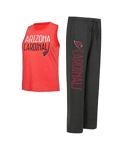 Concepts Sport Women's 2-Piece Black/Cardinal Arizona Cardinals Muscle Tank Top and Pants Lounge Set