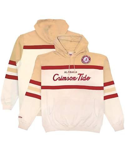 Mitchell & Ness Men's Cream Alabama Crimson Tide Big Tall Head Coach Pullover Hoodie