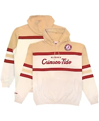 Mitchell & Ness Men's Cream Alabama Crimson Tide Big Tall Head Coach Pullover Hoodie