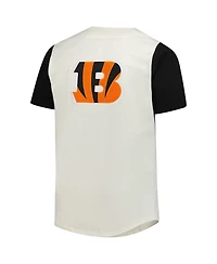 Fanatics Men's Cream Cincinnati Bengals Full-Button Short Sleeve T-Shirt