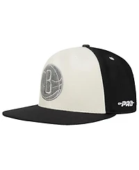 Pro Standard Men's Cream Brooklyn Nets French Terry Snapback Hat