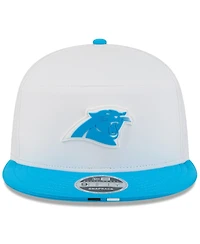 New Era Men's White/Blue Carolina Panthers 2025 Nfl Training Camp Split Panel 9FIFTY Snapback Hat