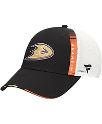 Fanatics Men's Black Anaheim Ducks Authentic Pro Draft Adjustable Trucker Hat