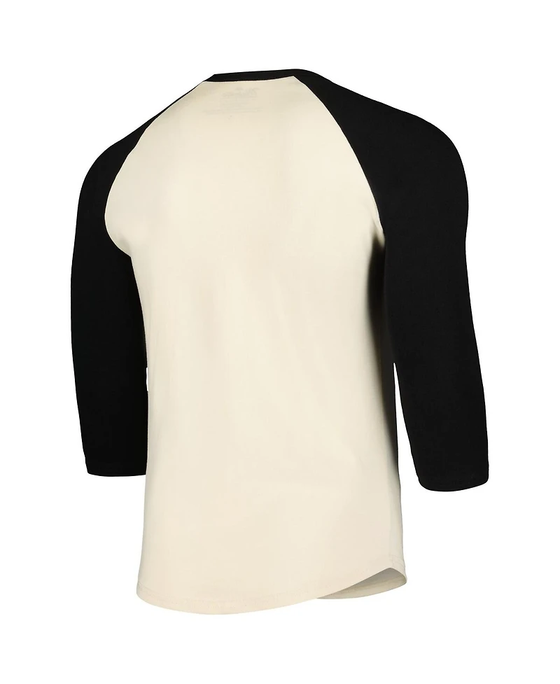 Majestic Men's Cream/Black Tampa Bay Rays Raglan 3/4-Sleeve T-Shirt
