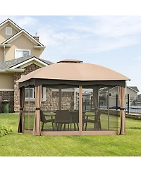 Gymax Patio 12' x 10' Canopy Heavy Duty Steel Gazebo Double Vented Outdoor