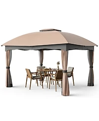Gymax Patio 12' x 10' Canopy Heavy Duty Steel Gazebo Double Vented Outdoor