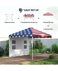 Outsunny 10' x Pop Up Canopy Tent with Sidewall, UPF50+,