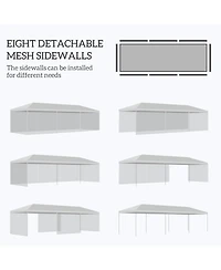 Outsunny 10' x 28' Party Tent with 8 Removable Net Sidewalls,