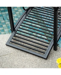 Outsunny Garden Bridge 3.3', Floral Pond Bridge with Safety Railings