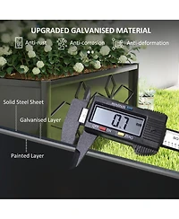 Outsunny Galvanized Raised Garden Bed with Trellis Planter Box,