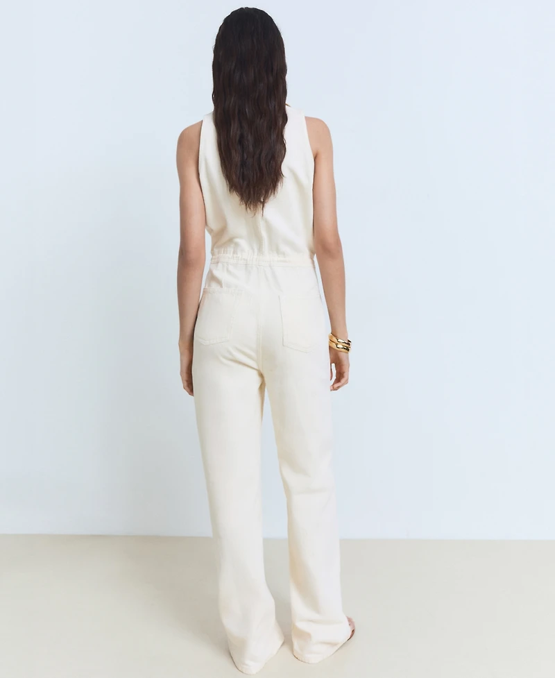 Mango Women's Long Denim Jumpsuit